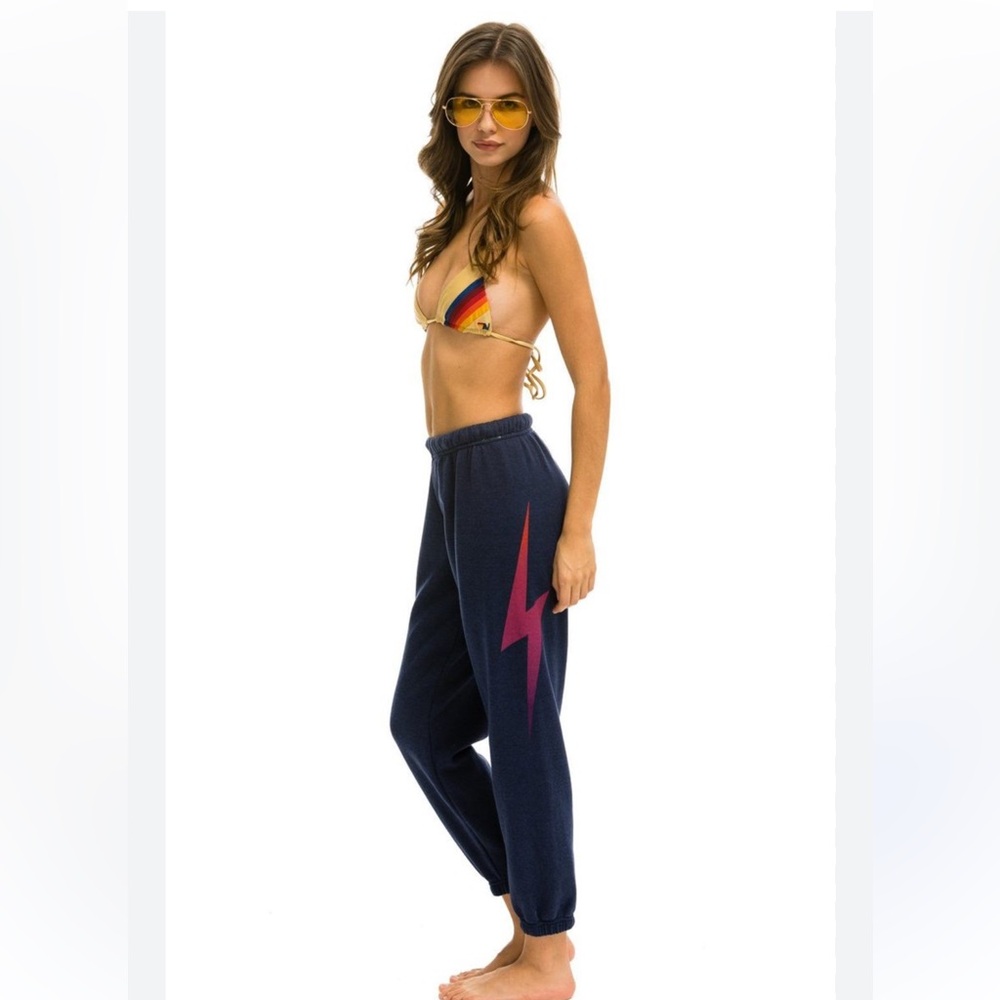 Aviator nation bolt fade, sweatpants, navy pink/purple extra small